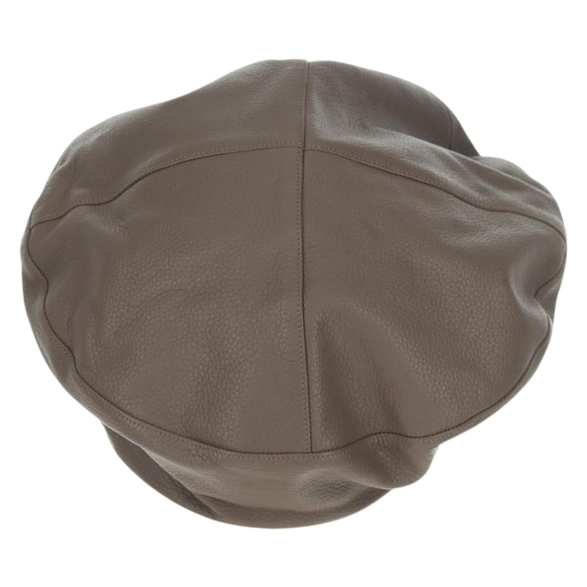 LOUIS VUITTON Cap Leather Beige LV Auth 168997M
