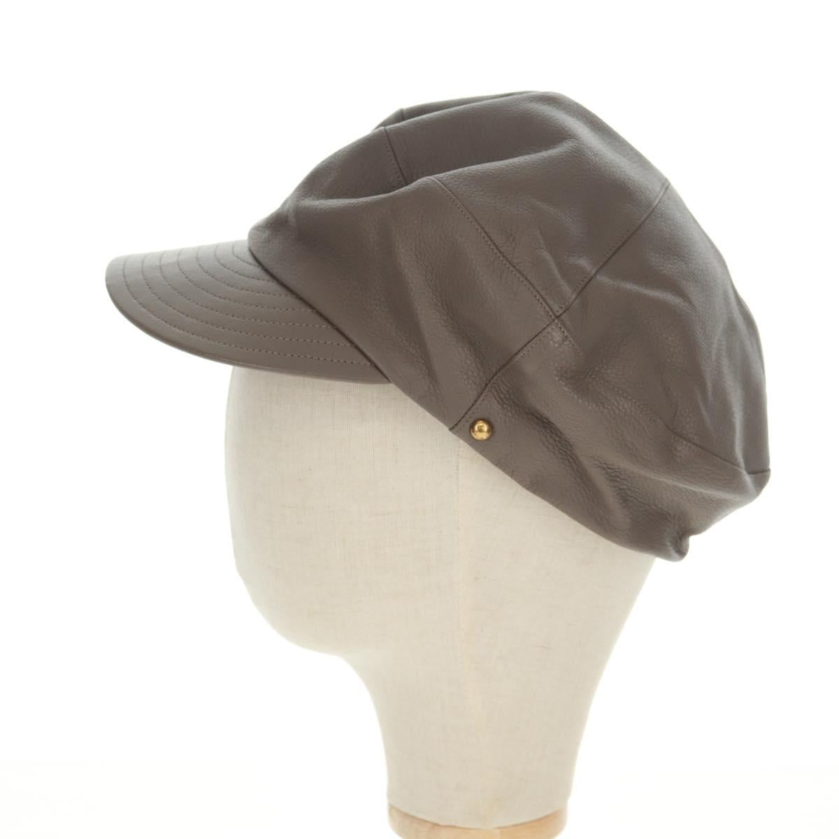 LOUIS VUITTON Cap Leather Beige LV Auth 168997M