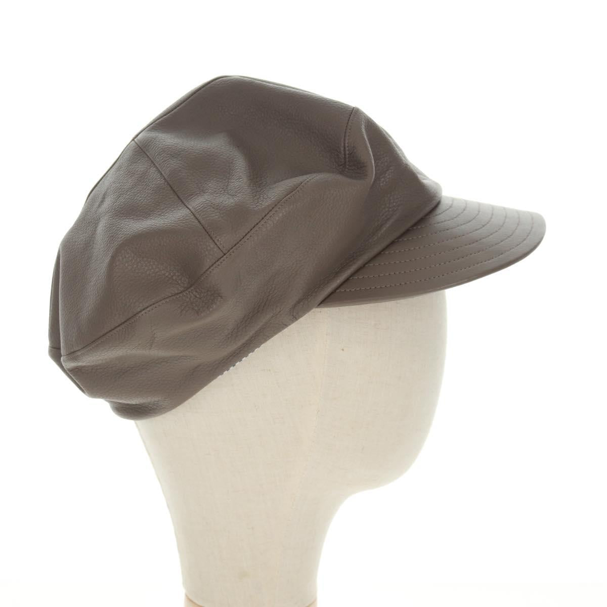 LOUIS VUITTON Cap Leather Beige LV Auth 168997M