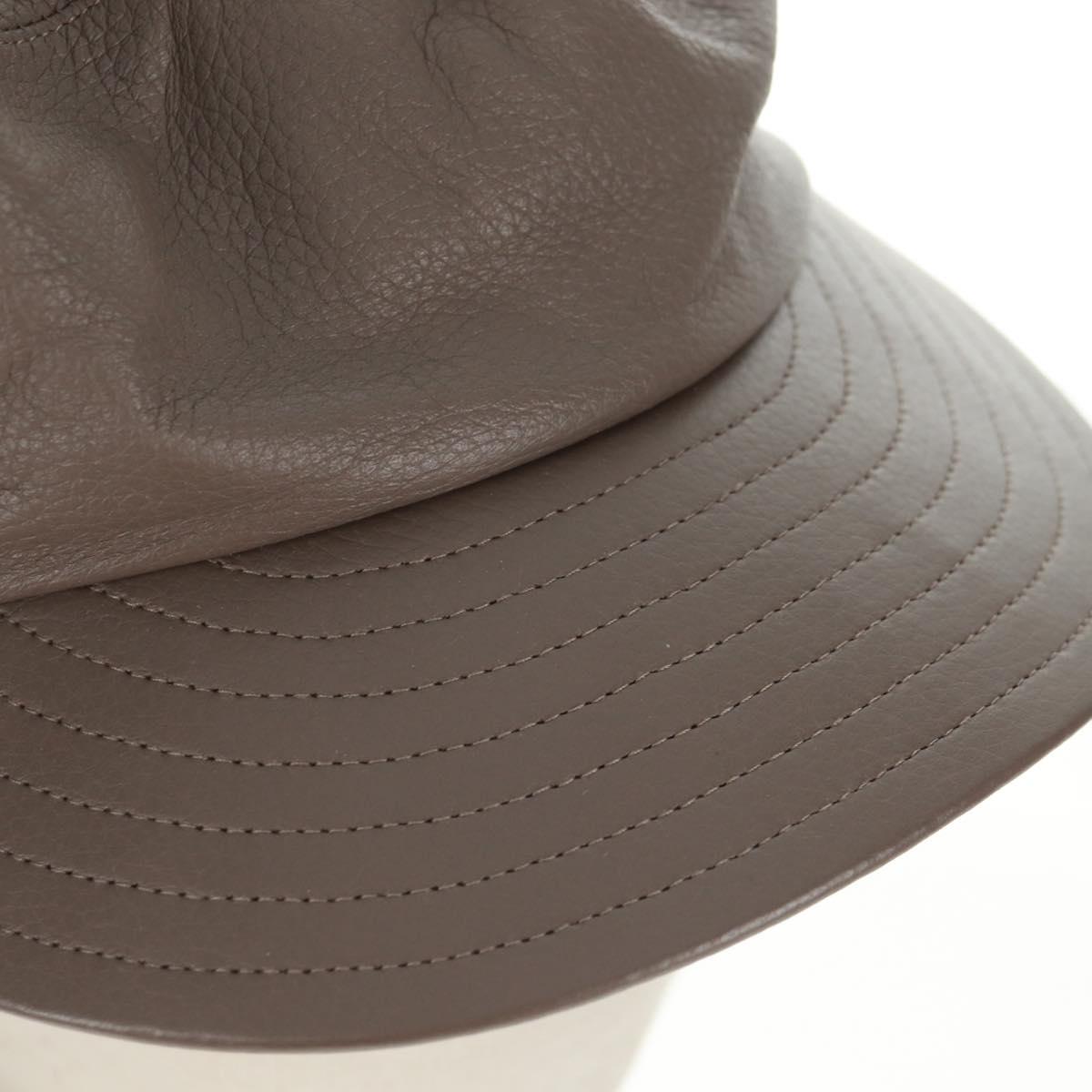 LOUIS VUITTON Cap Leather Beige LV Auth 168997M