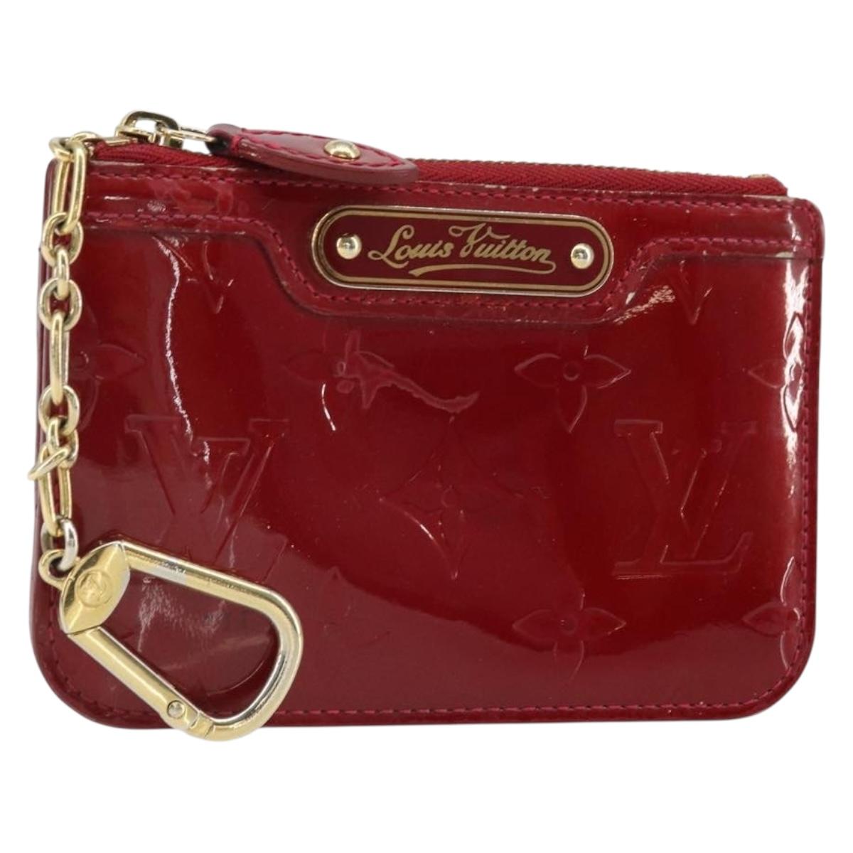 LOUIS VUITTON Vernis Pochette Cle NM Purse Rouge Grunadine M91737 LV Auth 168999