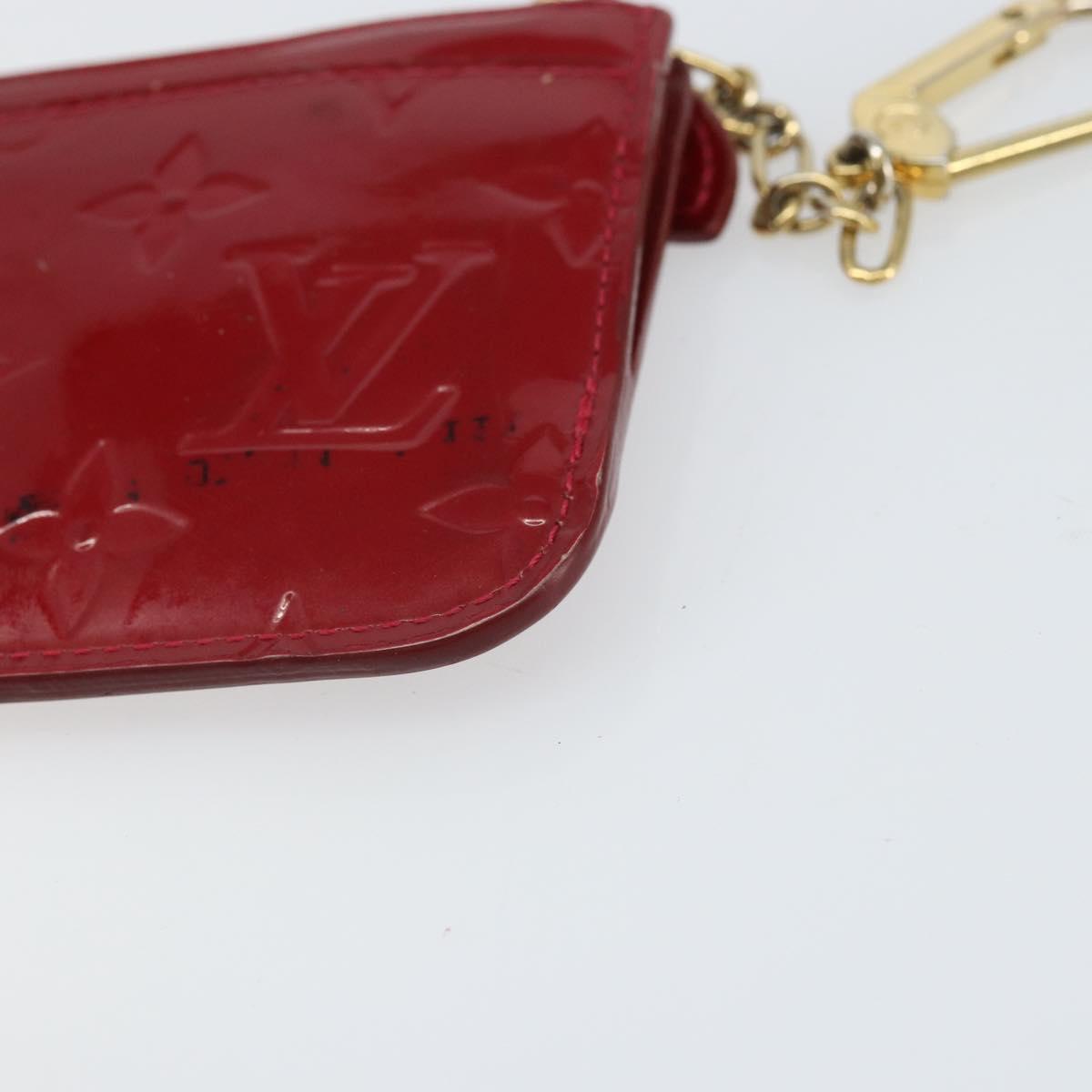 LOUIS VUITTON Vernis Pochette Cle NM Purse Rouge Grunadine M91737 LV Auth 168999