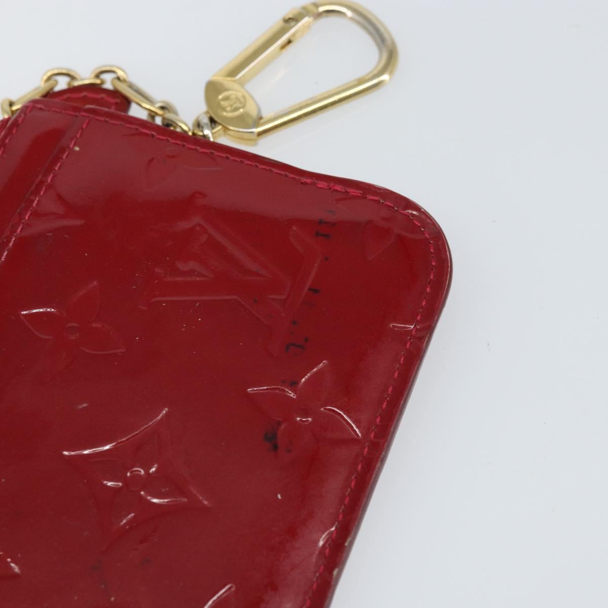 LOUIS VUITTON Vernis Pochette Cle NM Purse Rouge Grunadine M91737 LV Auth 168999