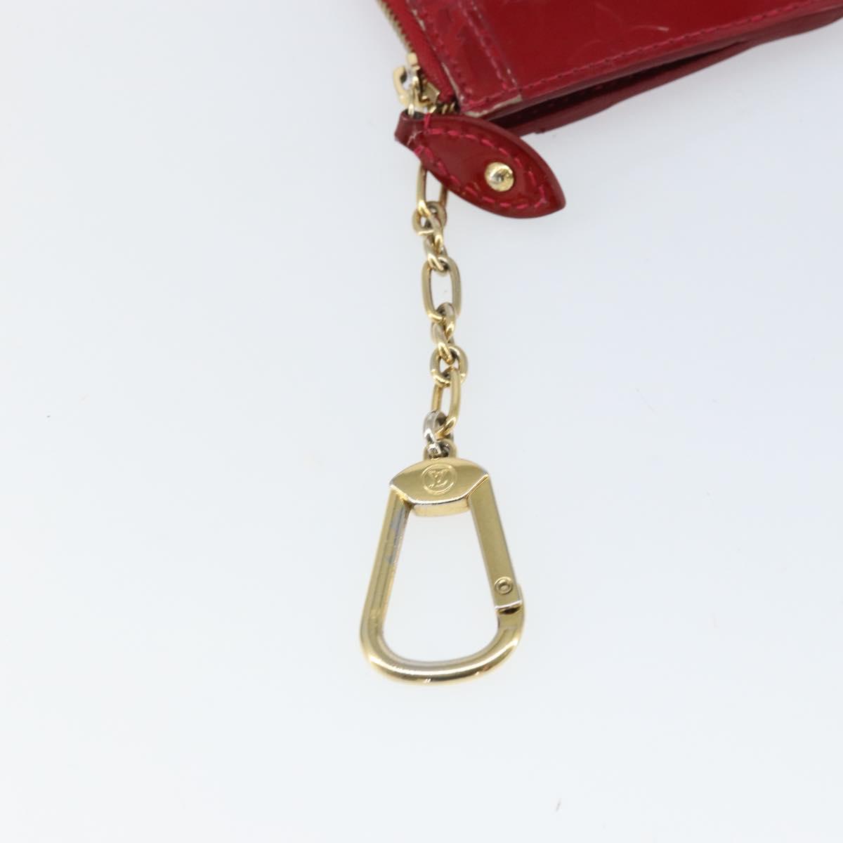 LOUIS VUITTON Vernis Pochette Cle NM Purse Rouge Grunadine M91737 LV Auth 168999
