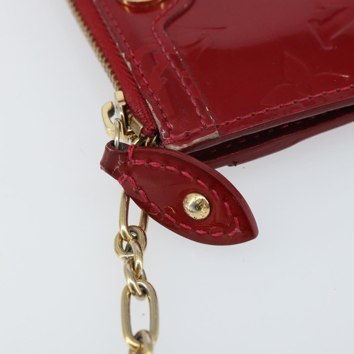 LOUIS VUITTON Vernis Pochette Cle NM Purse Rouge Grunadine M91737 LV Auth 168999
