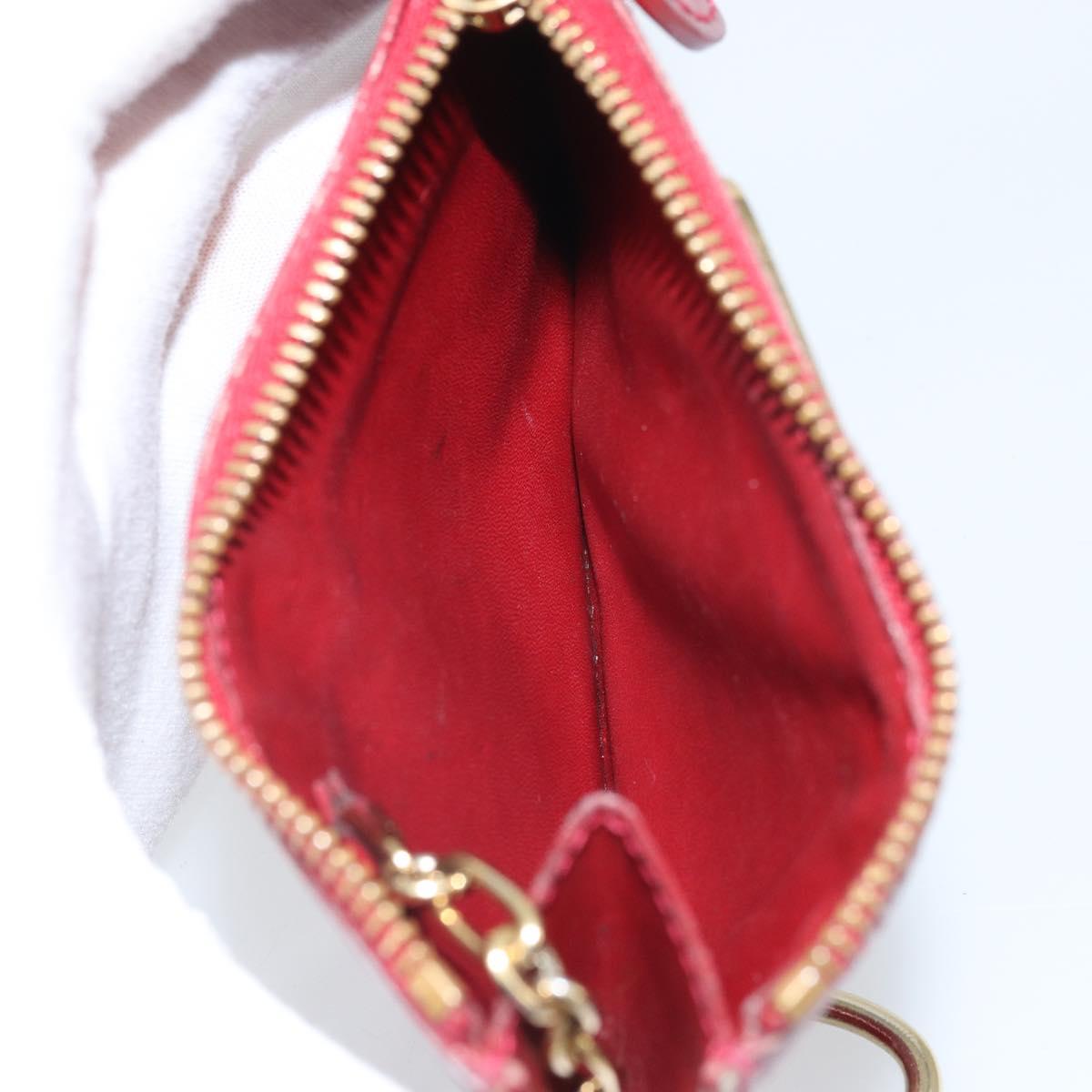 LOUIS VUITTON Vernis Pochette Cle NM Purse Rouge Grunadine M91737 LV Auth 168999