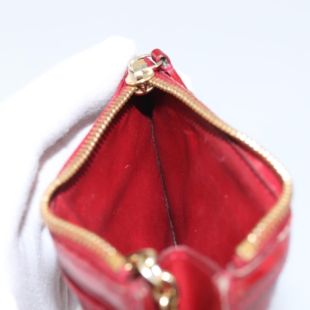 LOUIS VUITTON Vernis Pochette Cle NM Purse Rouge Grunadine M91737 LV Auth 168999