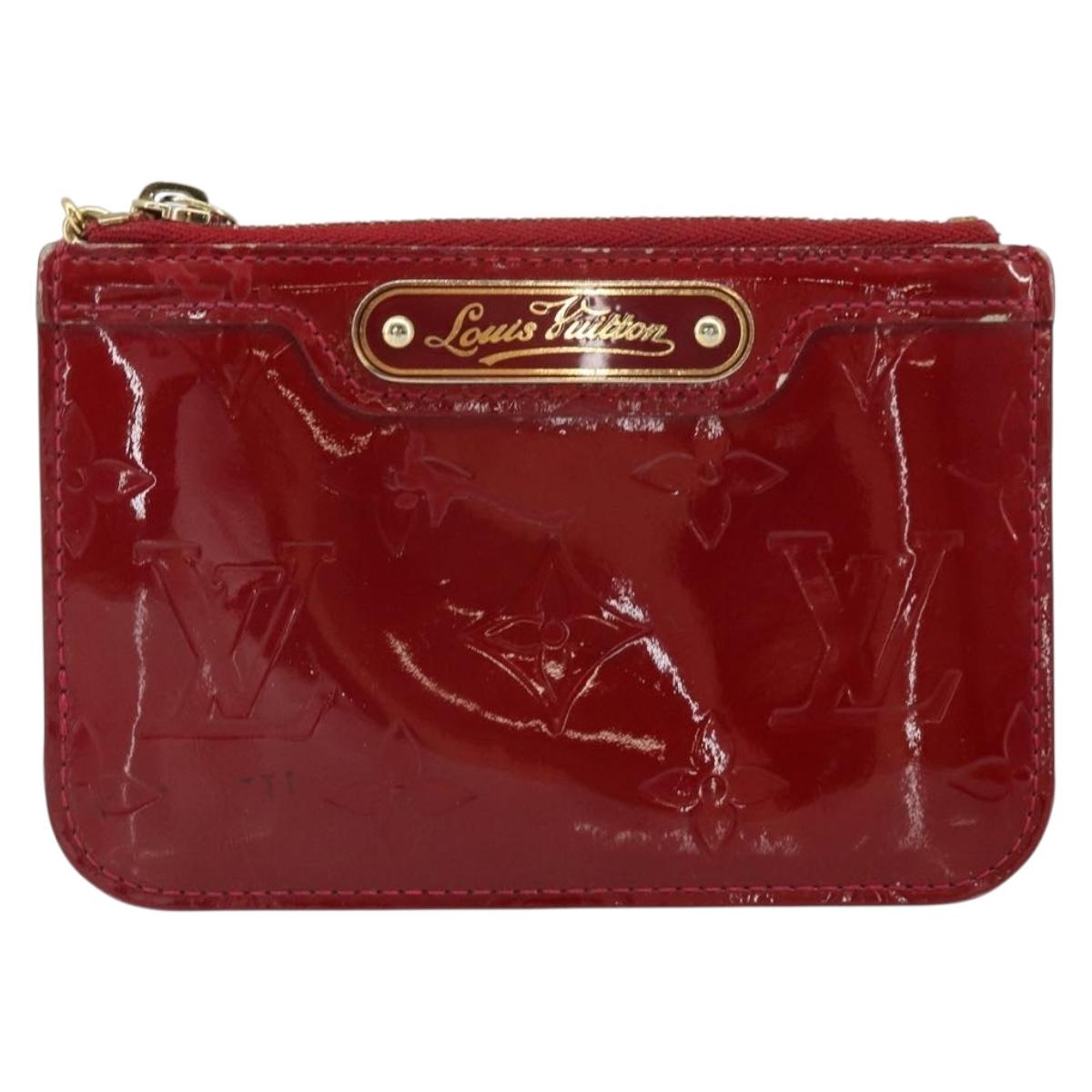 LOUIS VUITTON Vernis Pochette Cle NM Purse Rouge Grunadine M91737 LV Auth 168999