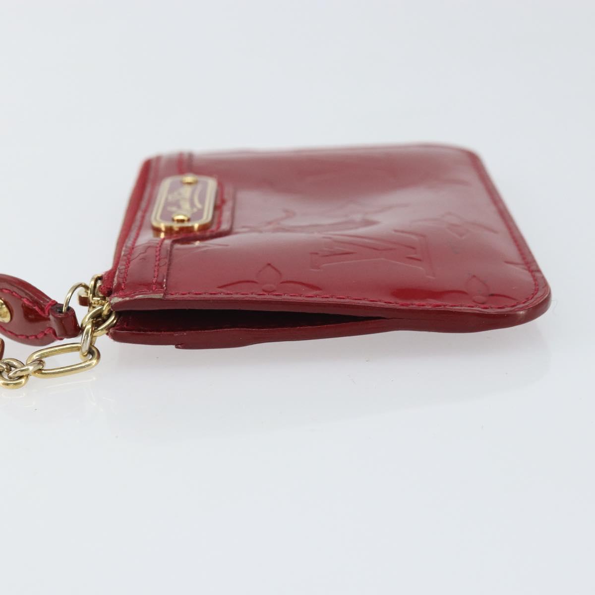 LOUIS VUITTON Vernis Pochette Cle NM Purse Rouge Grunadine M91737 LV Auth 168999
