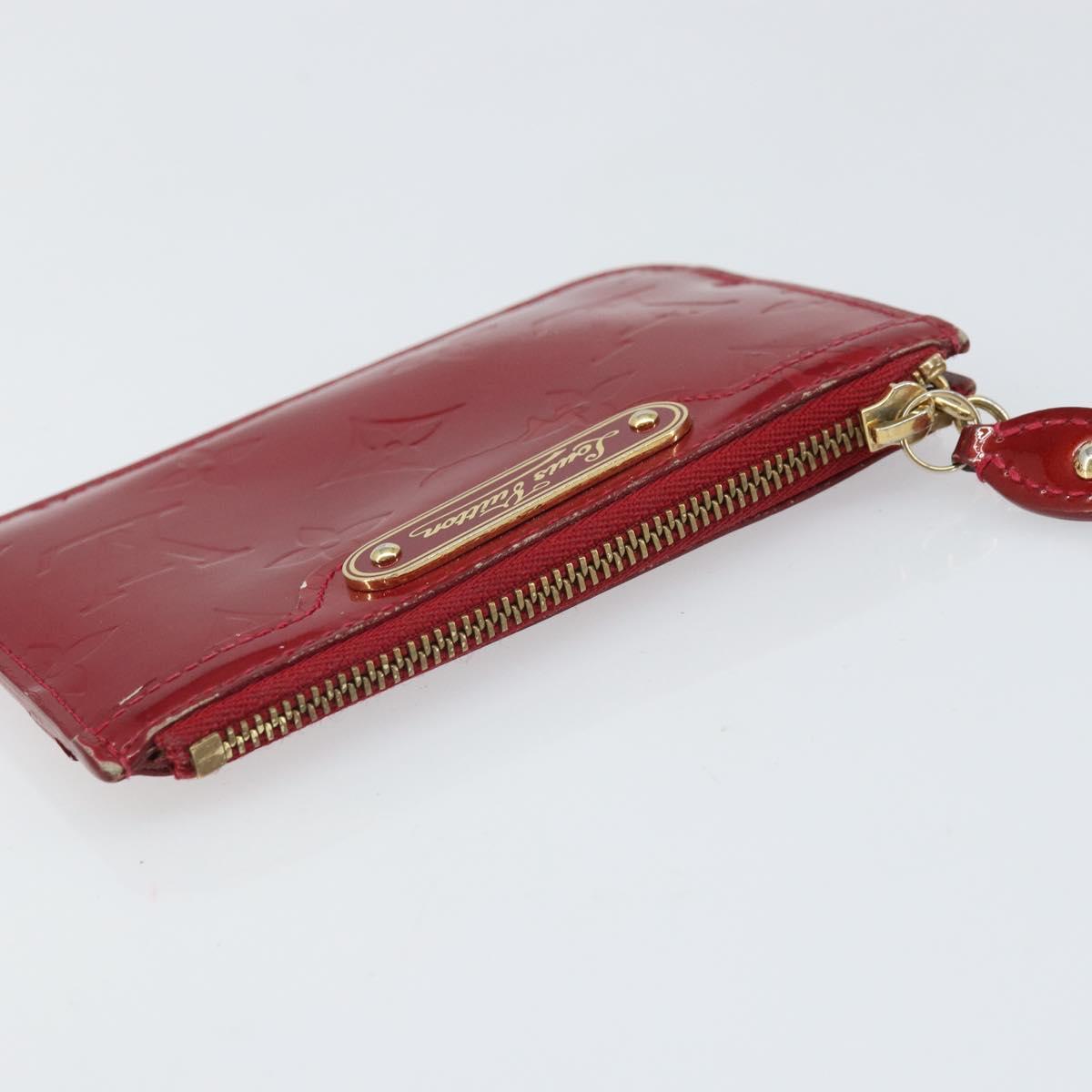 LOUIS VUITTON Vernis Pochette Cle NM Purse Rouge Grunadine M91737 LV Auth 168999