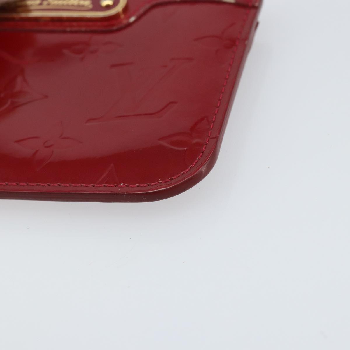 LOUIS VUITTON Vernis Pochette Cle NM Purse Rouge Grunadine M91737 LV Auth 168999