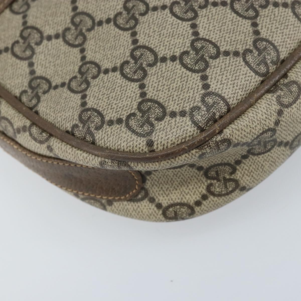 GUCCI GG Supreme Web Sherry Line Shoulder Bag PVC Beige Gold Auth 169012
