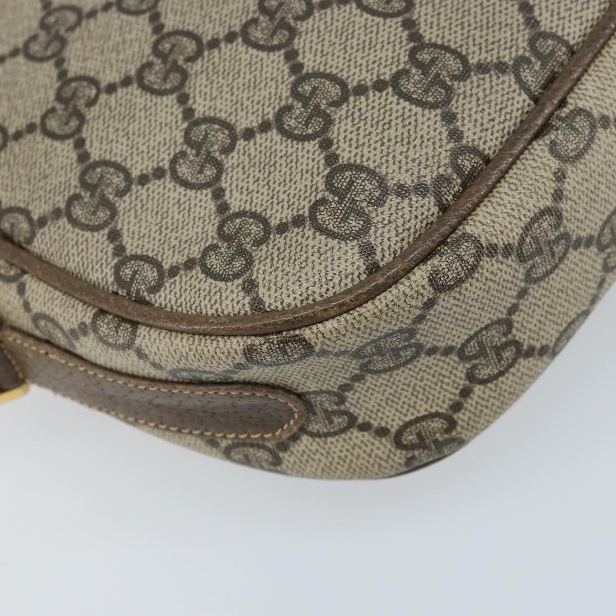 GUCCI GG Supreme Web Sherry Line Shoulder Bag PVC Beige Gold Auth 169012