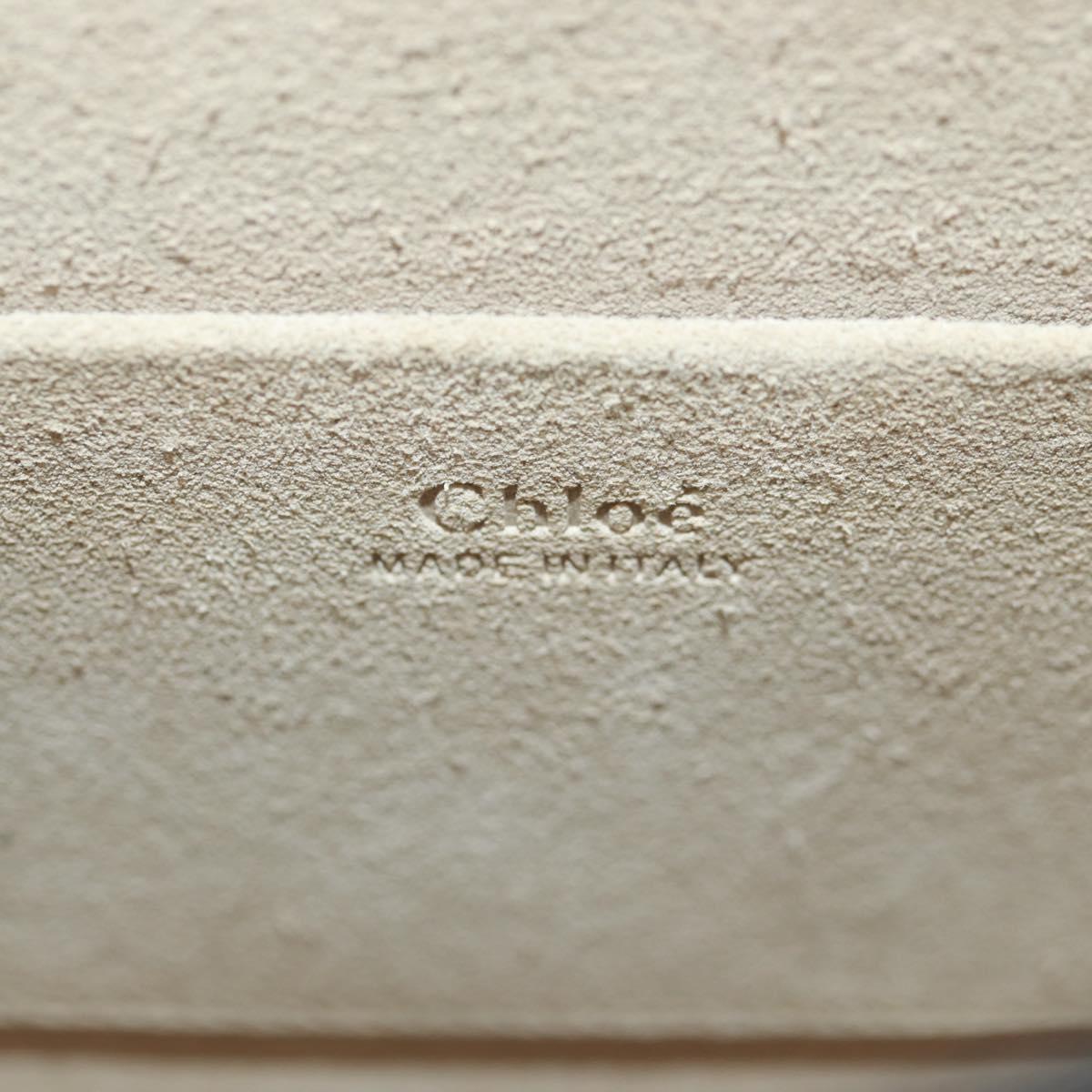 Chloe Nile Hand Bag Leather 2way Beige Gold Auth 169017V