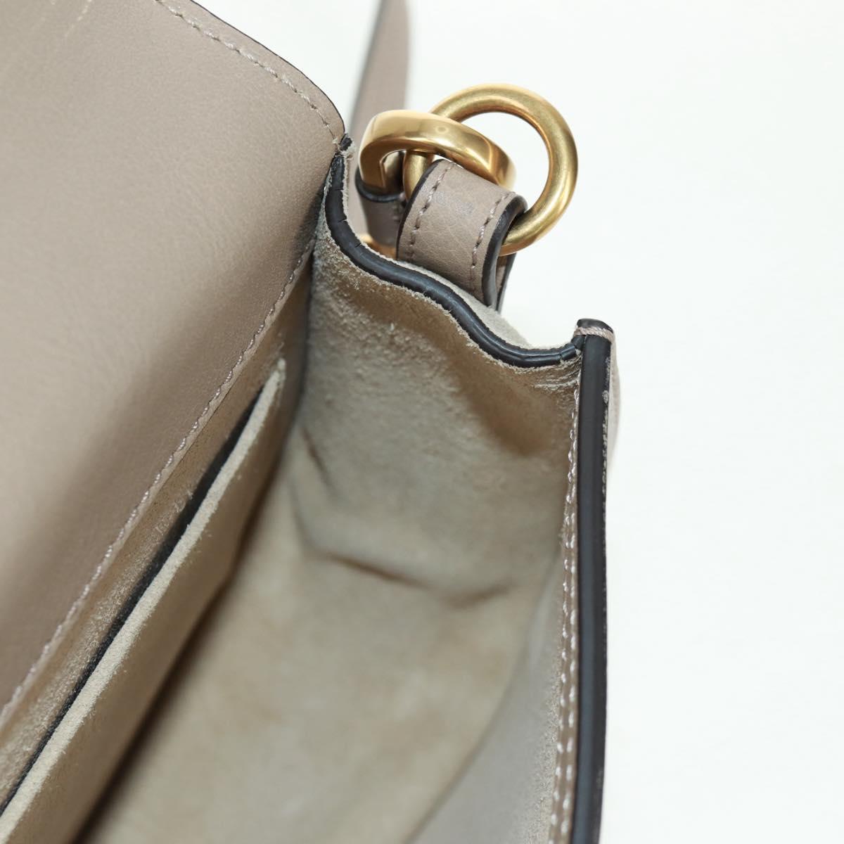 Chloe Nile Hand Bag Leather 2way Beige Gold Auth 169017V