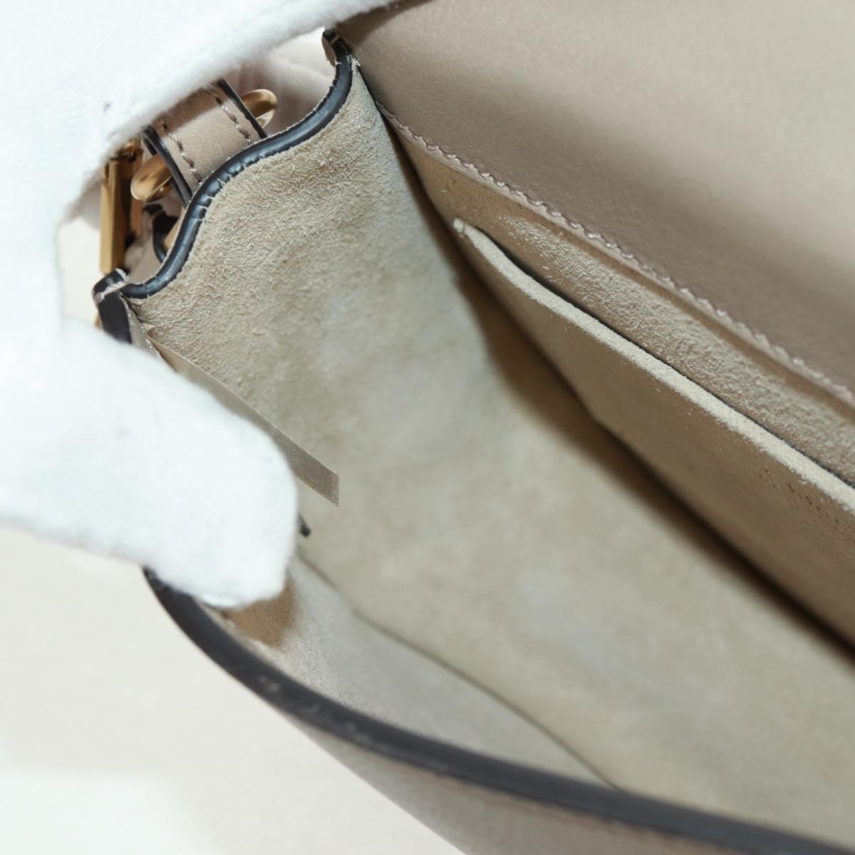 Chloe Nile Hand Bag Leather 2way Beige Gold Auth 169017V