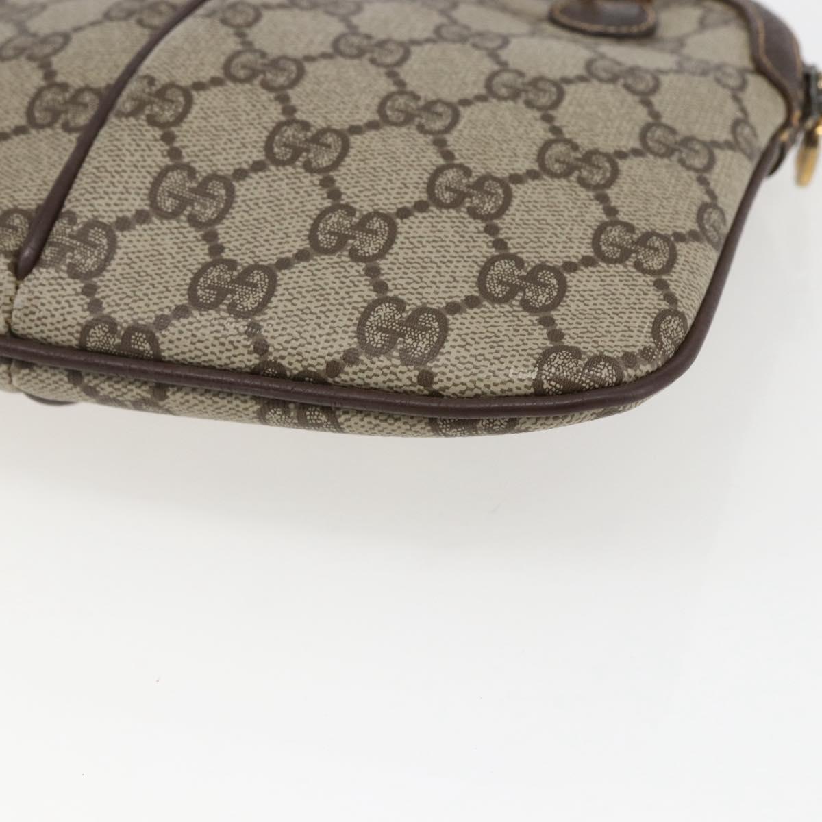 GUCCI GG Supreme Web Sherry Line Bag PVC Beige Gold 904 02 047 Auth 169025