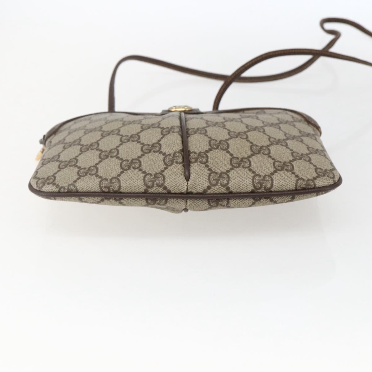 GUCCI GG Supreme Web Sherry Line Bag PVC Beige Gold 904 02 047 Auth 169025