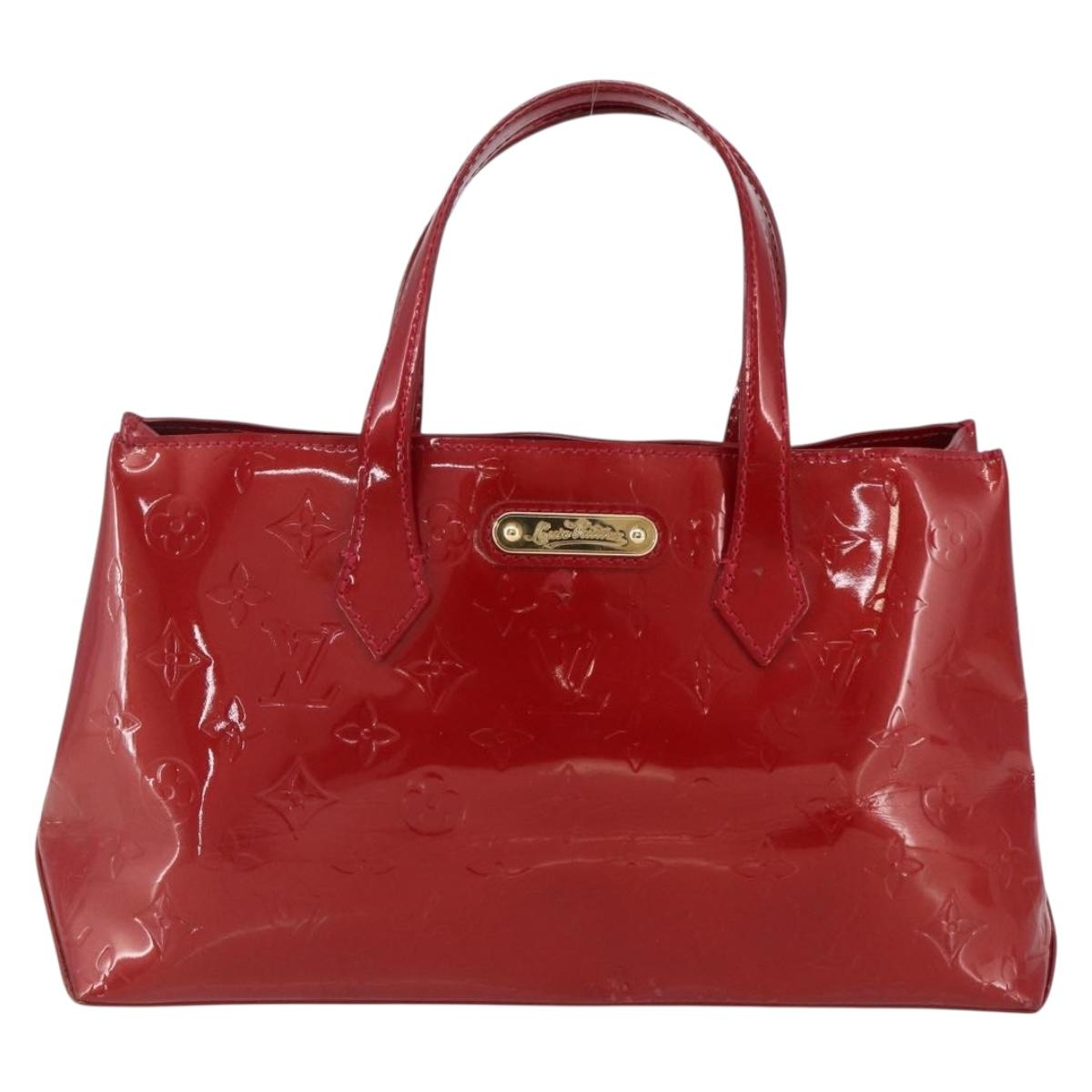LOUIS VUITTON Monogram Vernis Wilshire PM Bag Rouge Favist M91644 LV Auth 169042
