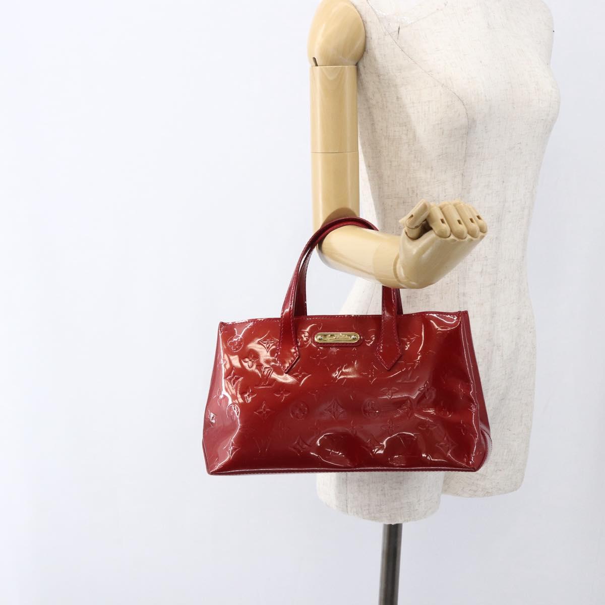 LOUIS VUITTON Monogram Vernis Wilshire PM Bag Rouge Favist M91644 LV Auth 169042