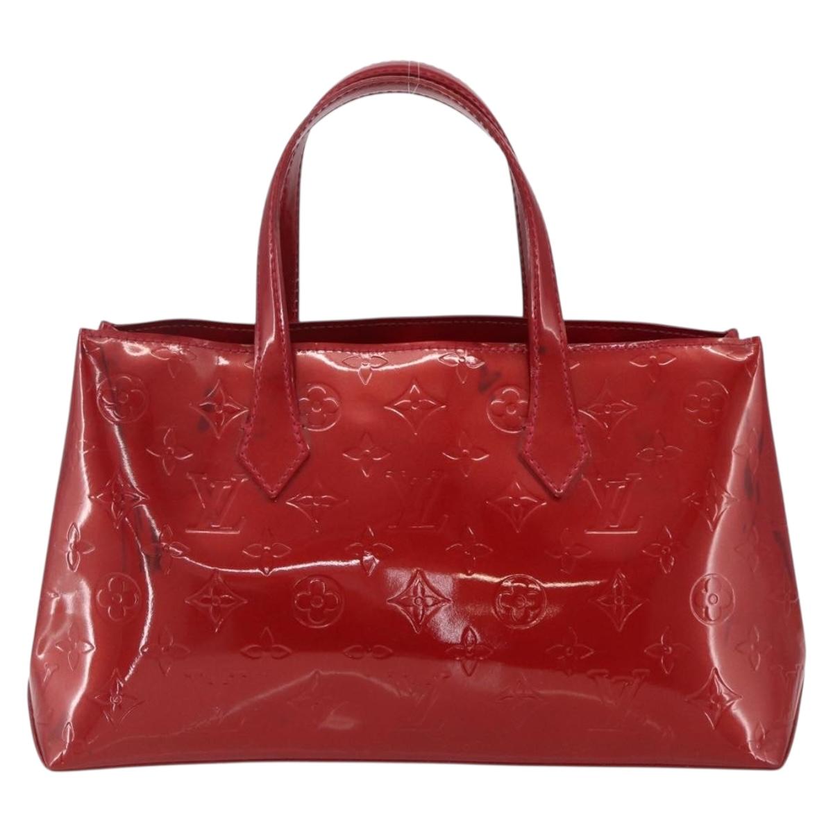 LOUIS VUITTON Monogram Vernis Wilshire PM Bag Rouge Favist M91644 LV Auth 169042