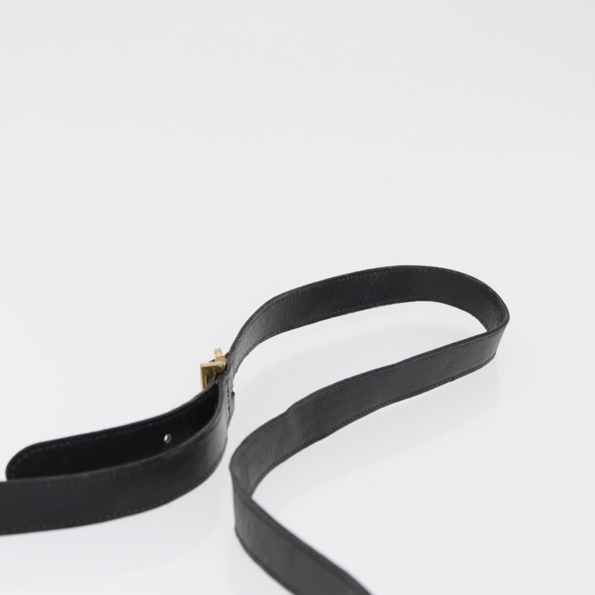 Salvatore Ferragamo Gancini Shoulder Bag Leather Gold Black Auth 169058