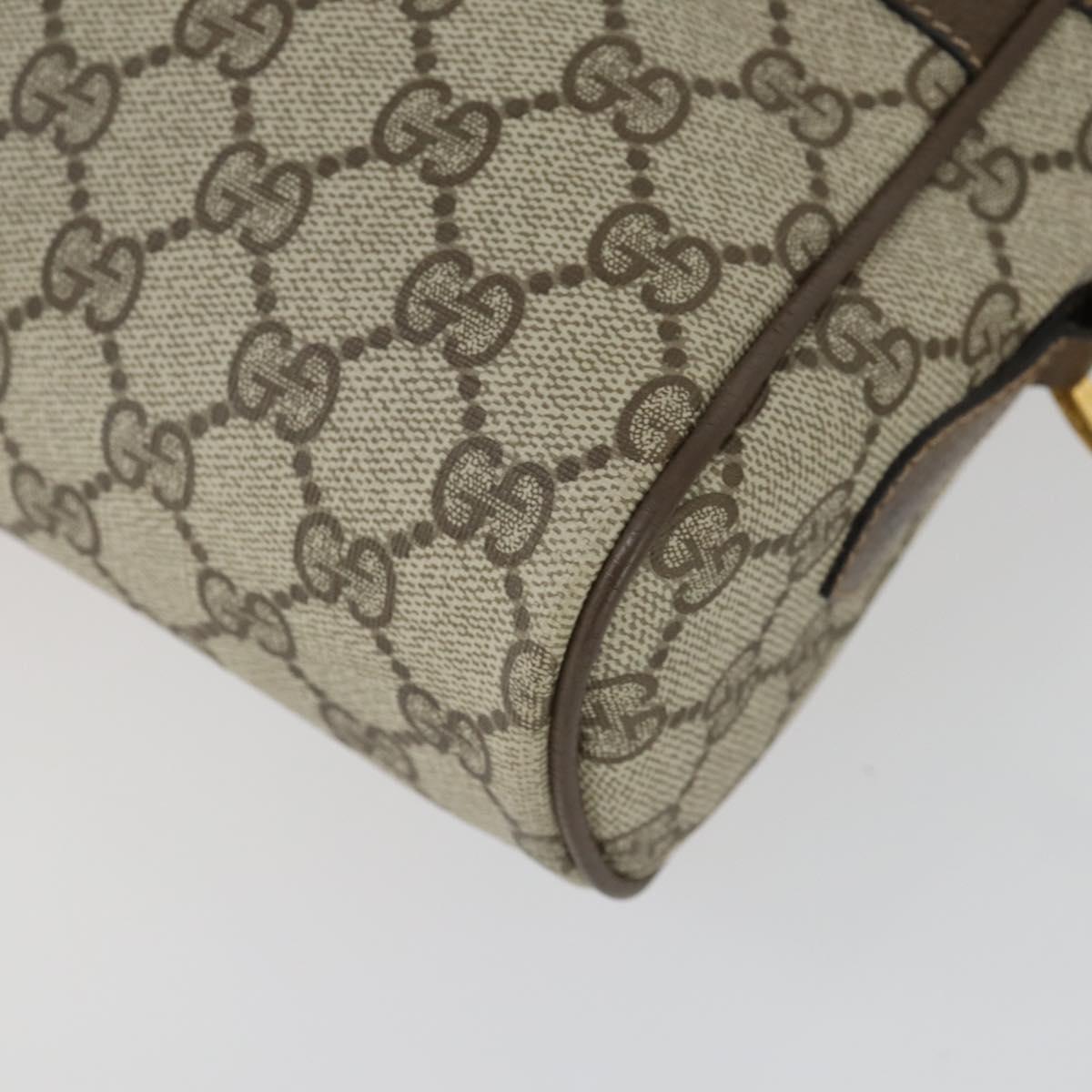 GUCCI GG Supreme Web Sherry Line Bag PVC Beige Gold 32 02 005 Auth 169059