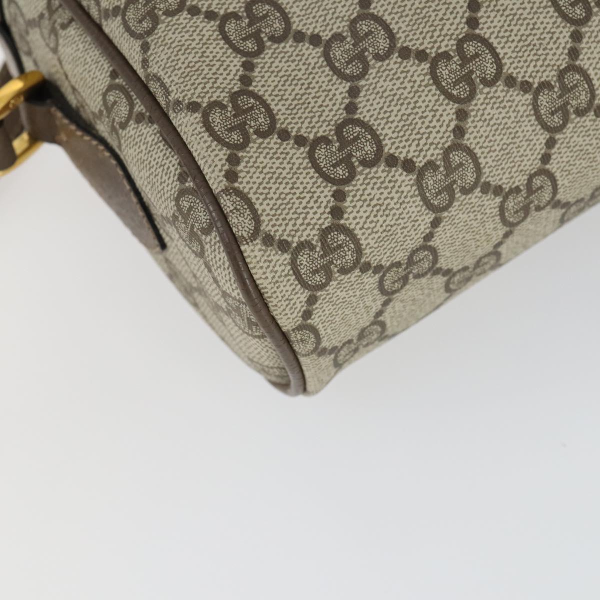 GUCCI GG Supreme Web Sherry Line Bag PVC Beige Gold 32 02 005 Auth 169059