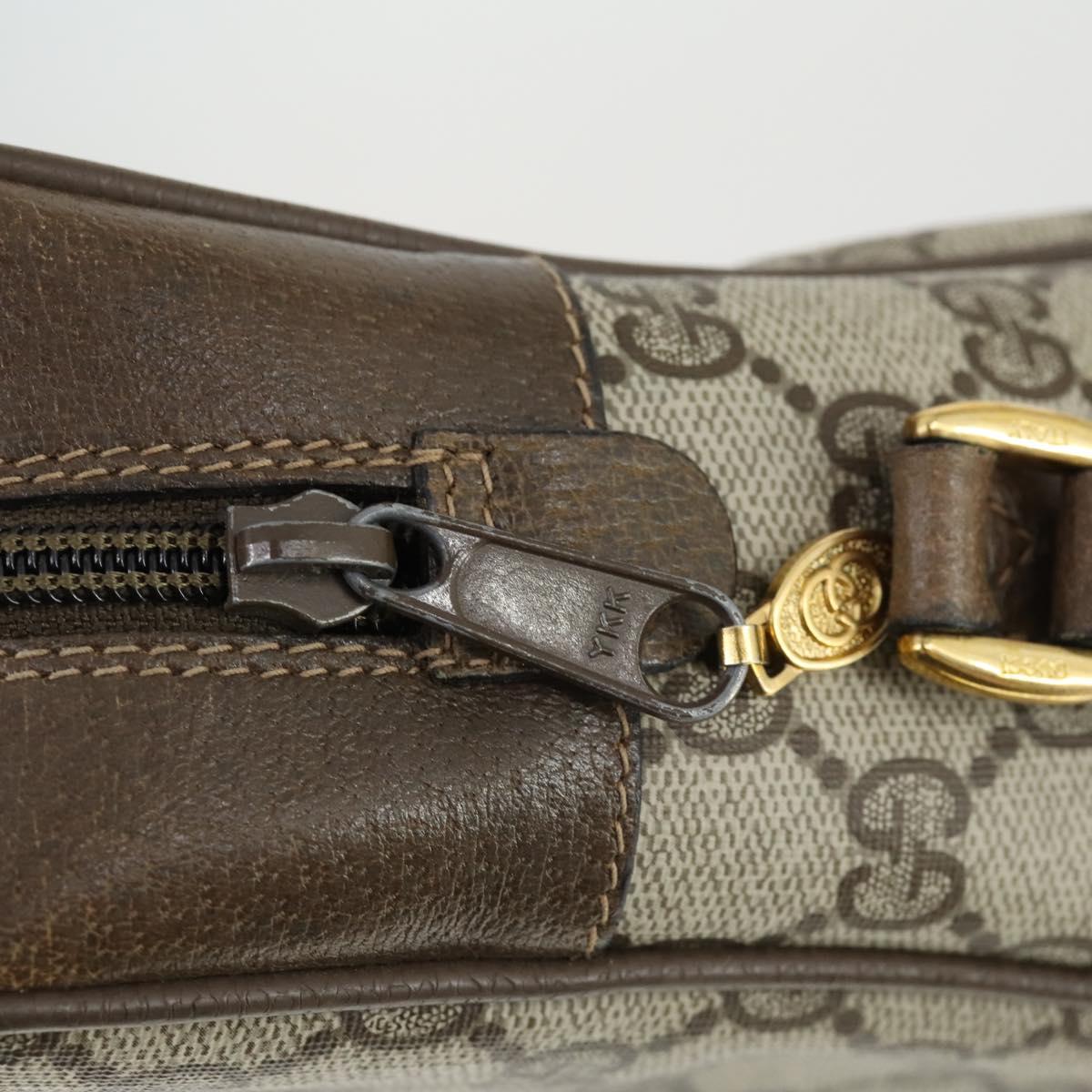GUCCI GG Supreme Web Sherry Line Bag PVC Beige Gold 32 02 005 Auth 169059