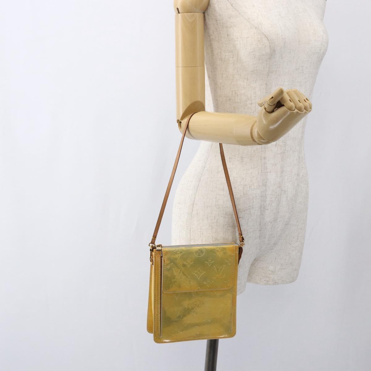 LOUIS VUITTON Monogram Vernis Motto Accessory Pouch Gris M91030 LV Auth 169060