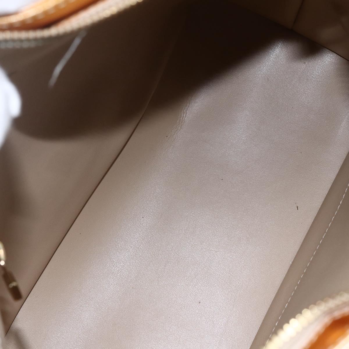LOUIS VUITTON Monogram Vernis Houston Hand Bag Beige M91004 LV Auth 169063