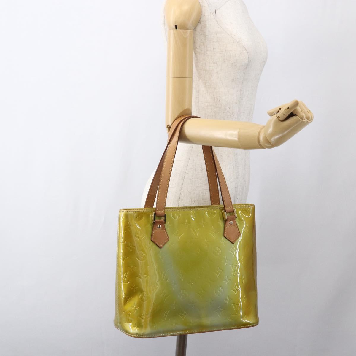 LOUIS VUITTON Monogram Vernis Houston Hand Bag Gris M91053 LV Auth 169064