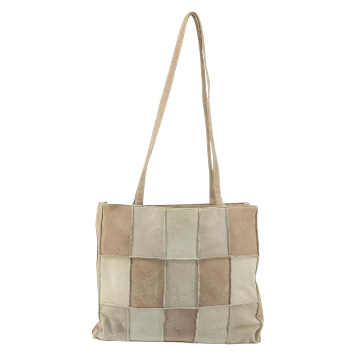 CHANEL Tote Bag Mouton Beige CC Auth 169065A