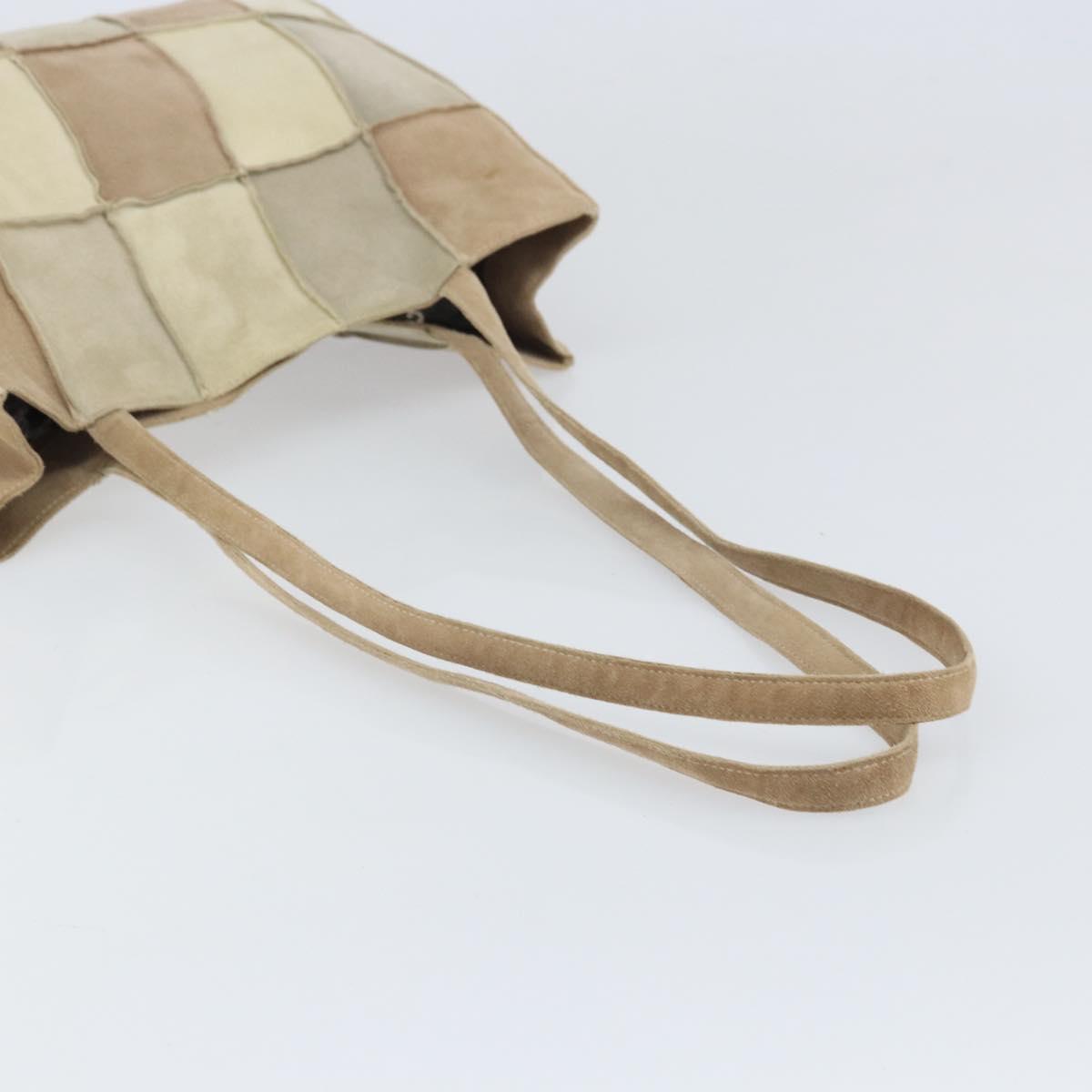 CHANEL Tote Bag Mouton Beige CC Auth 169065A