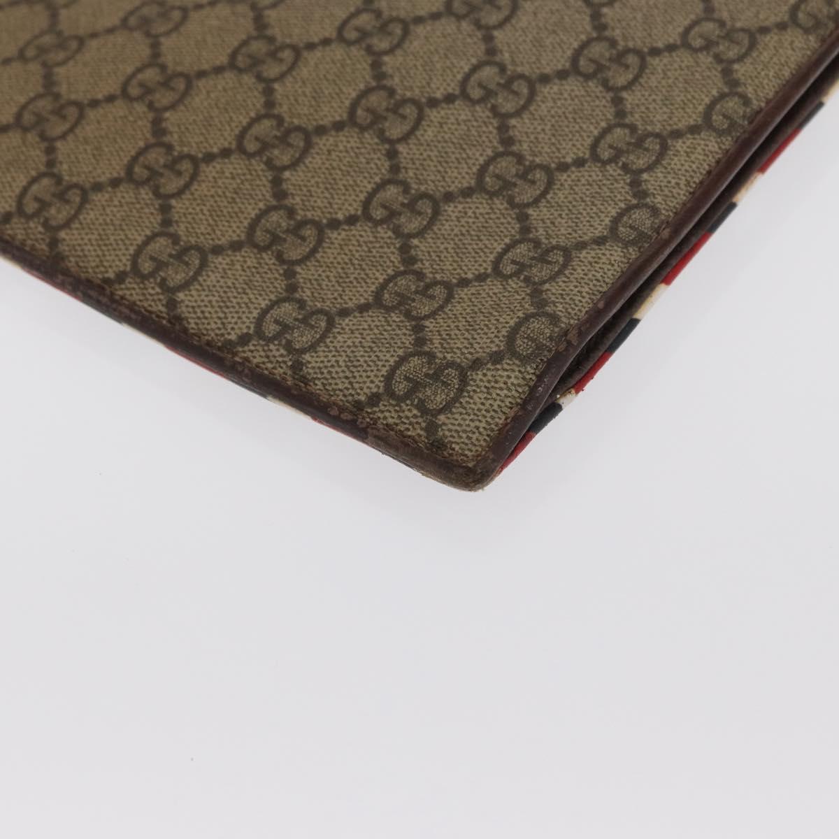 GUCCI GG Supreme Courier Clutch Bag PVC Beige 473915 Auth 169067