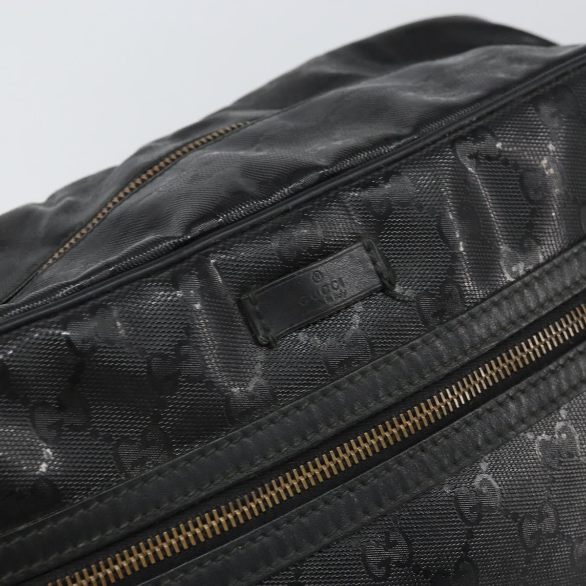 GUCCI GG implementation Shoulder Bag PVC Black Silver 211107 Auth 169076