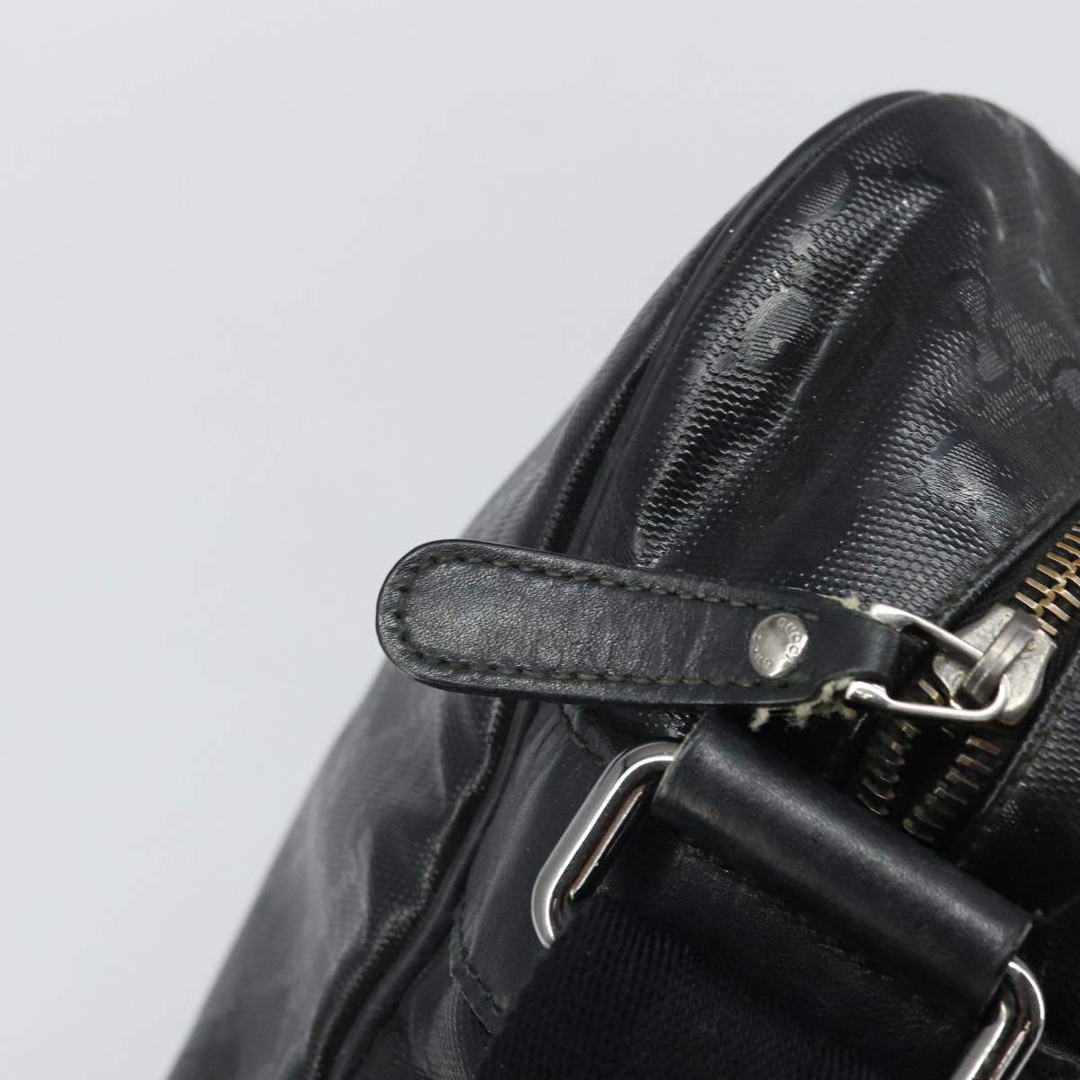 GUCCI GG implementation Shoulder Bag PVC Black Silver 211107 Auth 169076