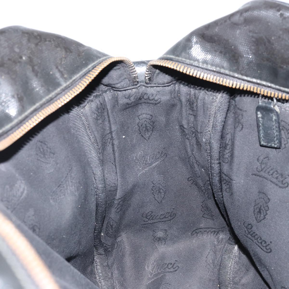 GUCCI GG implementation Shoulder Bag PVC Black Silver 211107 Auth 169076
