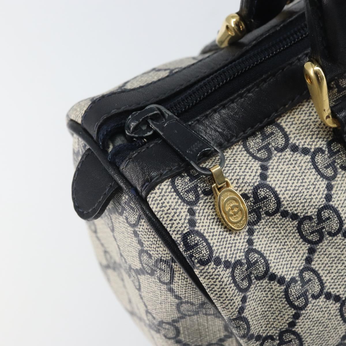 GUCCI GG Supreme Sherry Line Bag PVC Navy Gold Red 012 3841 58 Auth 169093