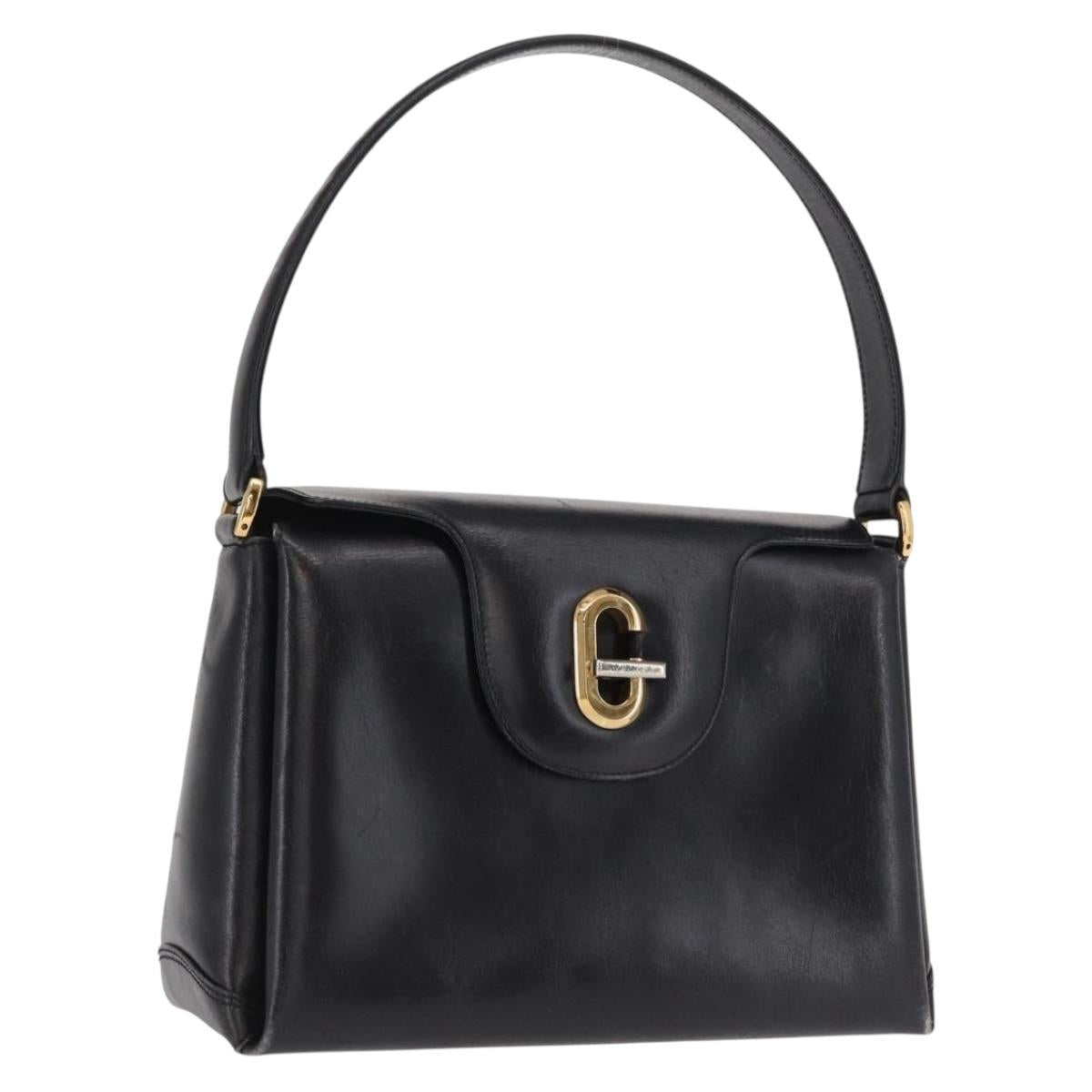 GUCCI Shoulder Bag Leather Black Gold 000 406 2080 Auth 169094