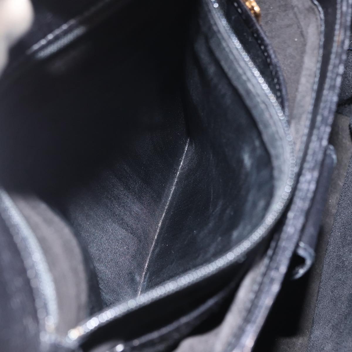 GUCCI Shoulder Bag Leather Black Gold 000 406 2080 Auth 169094