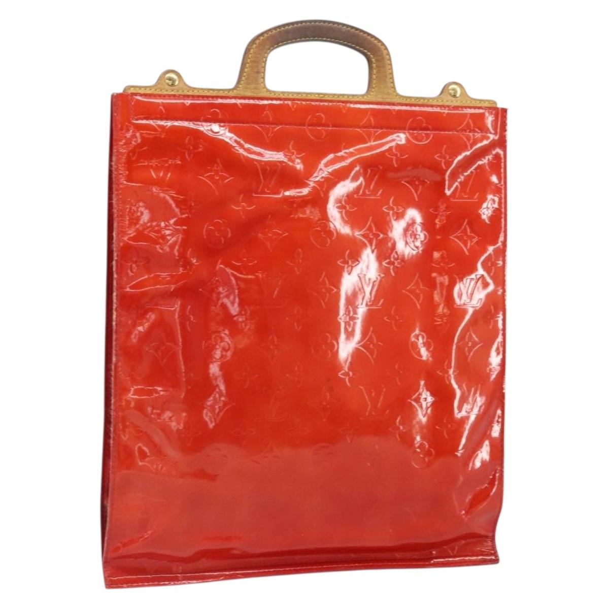LOUIS VUITTON Monogram Vernis Stanton Tote Bag Red M91078 LV Auth 169097