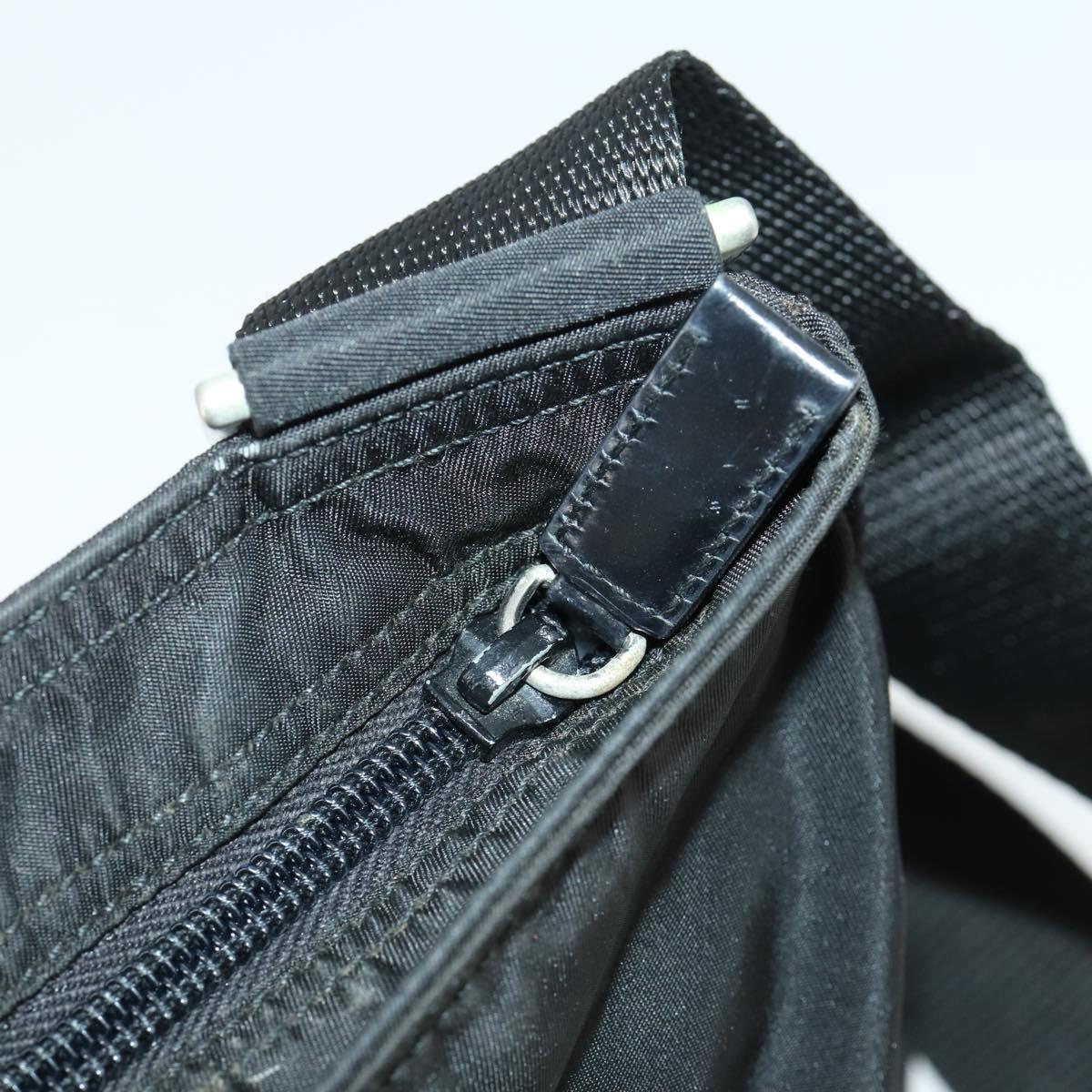 PRADA Shoulder Bag Nylon Black Silver Auth 169103