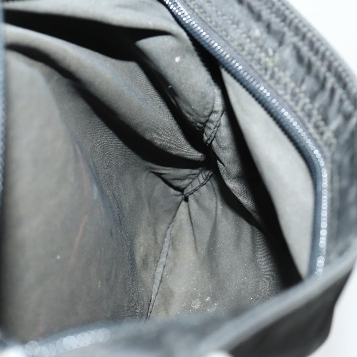 PRADA Shoulder Bag Nylon Black Silver Auth 169103