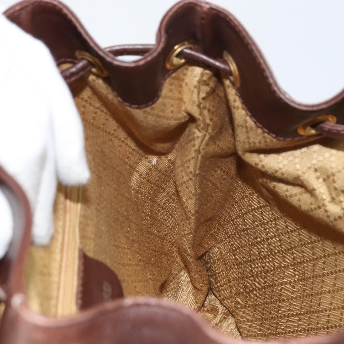 GUCCI Bamboo Backpack Leather Brown Gold 003 2058 0016 Auth 169106A