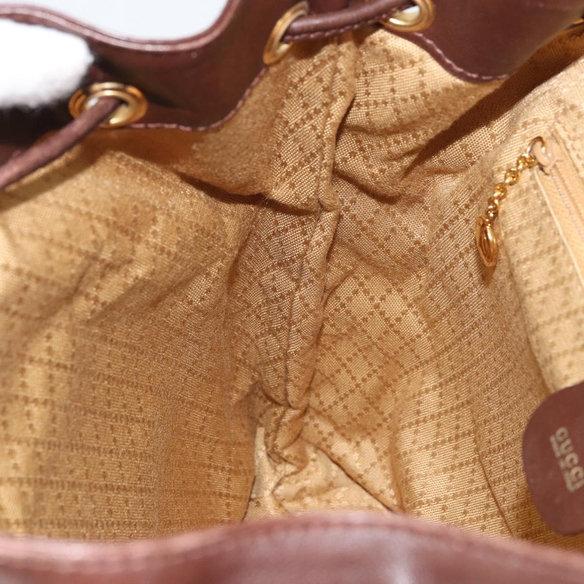 GUCCI Bamboo Backpack Leather Brown Gold 003 2058 0016 Auth 169106A