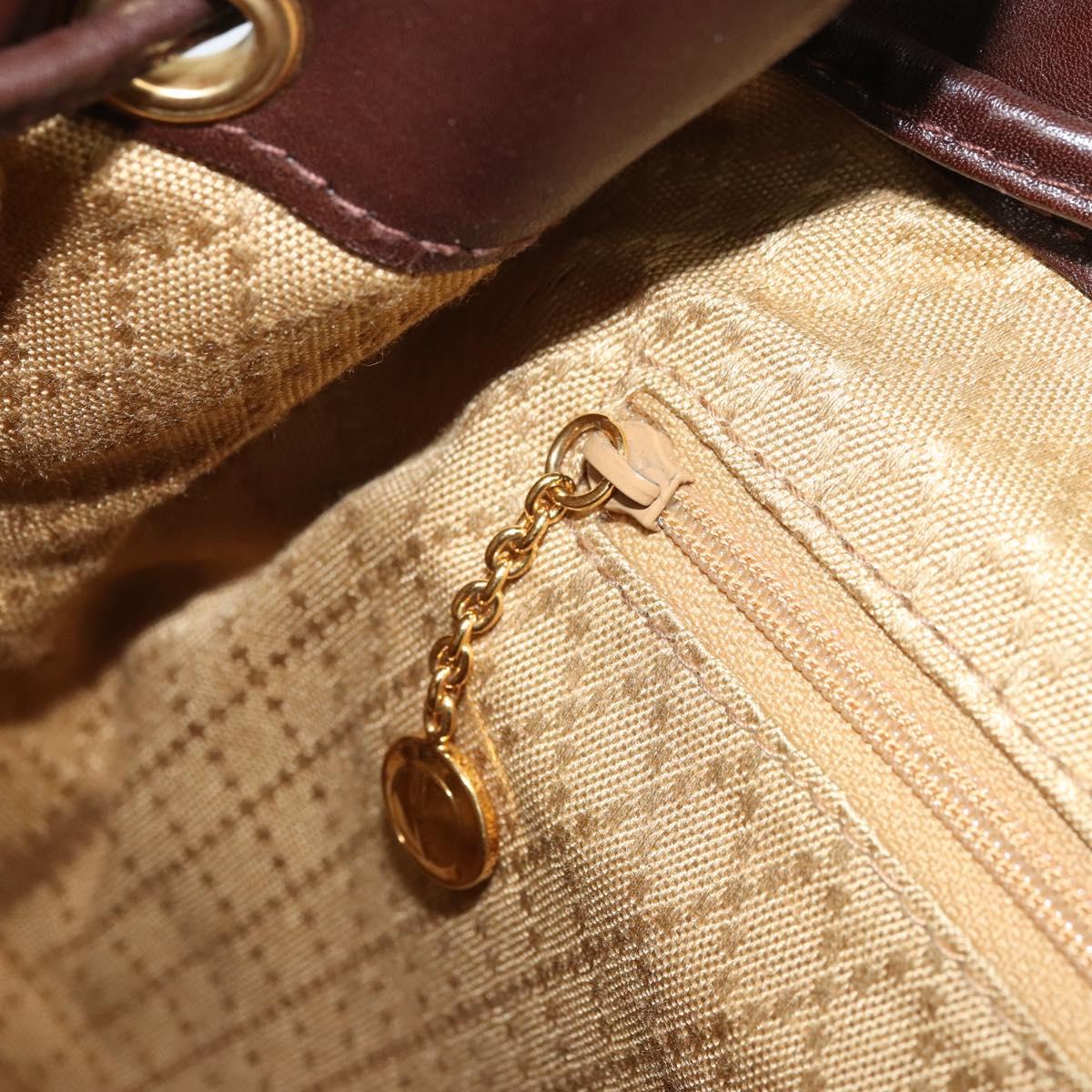 GUCCI Bamboo Backpack Leather Brown Gold 003 2058 0016 Auth 169106A