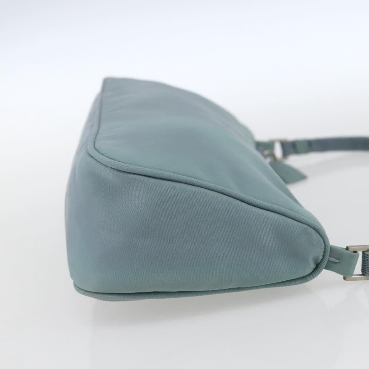 PRADA Accessory Pouch Nylon Light Blue Silver Auth 169111