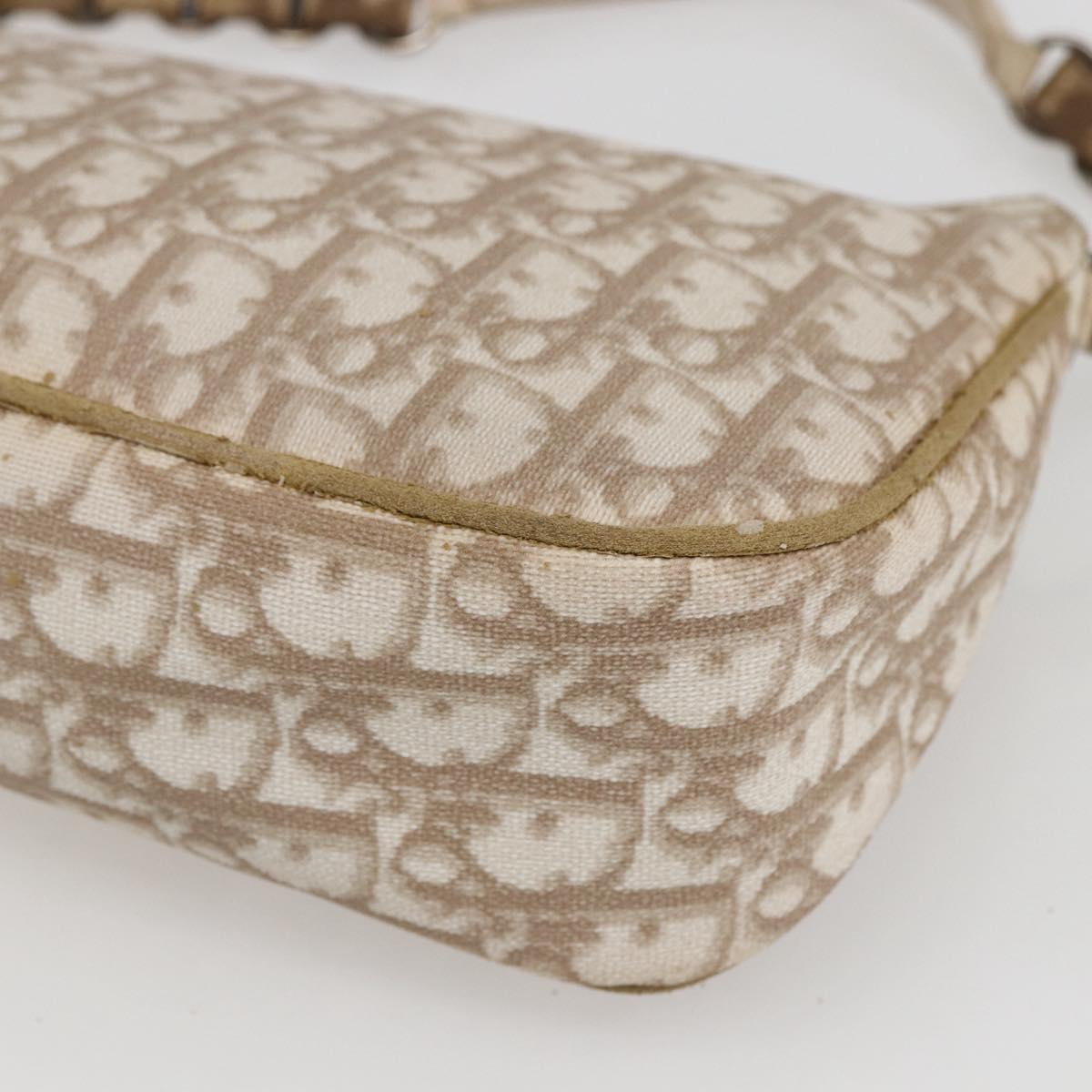 Christian Dior Trotter Romantic Chain Shoulder Bag PVC Beige Auth 169114