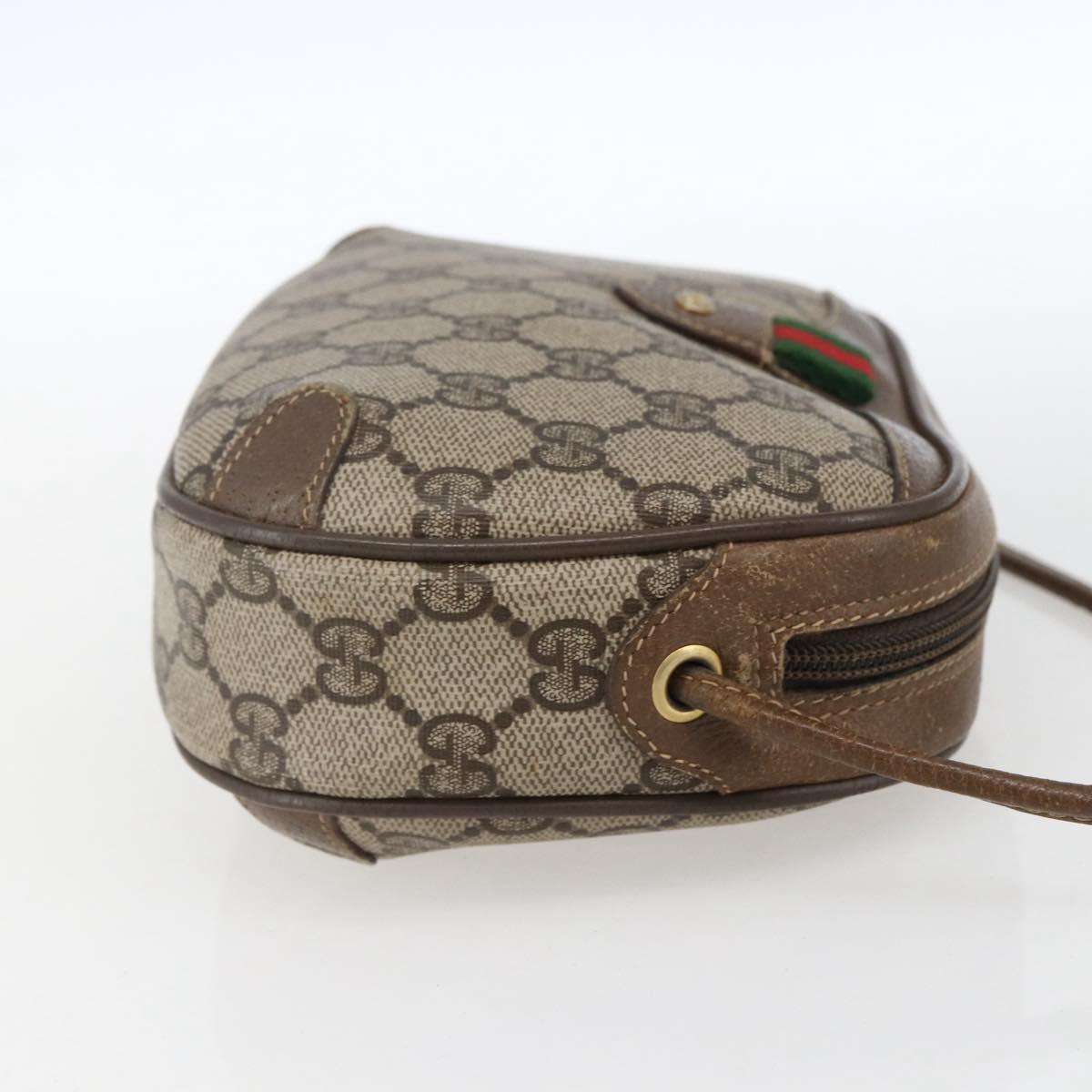 GUCCI GG Supreme Web Sherry Line Bag PVC Beige Gold 89 02 066 Auth 169118